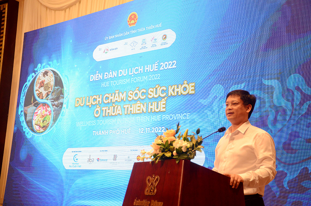 Phó Chủ tịch Thường trực UBND tỉnh Thừa Thiên Huế Nguyễn Thanh Bình phát biểu tại diễn đàn